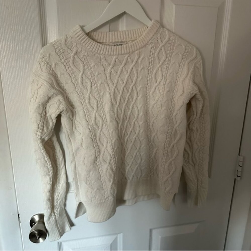 White Cable Knit Sweater